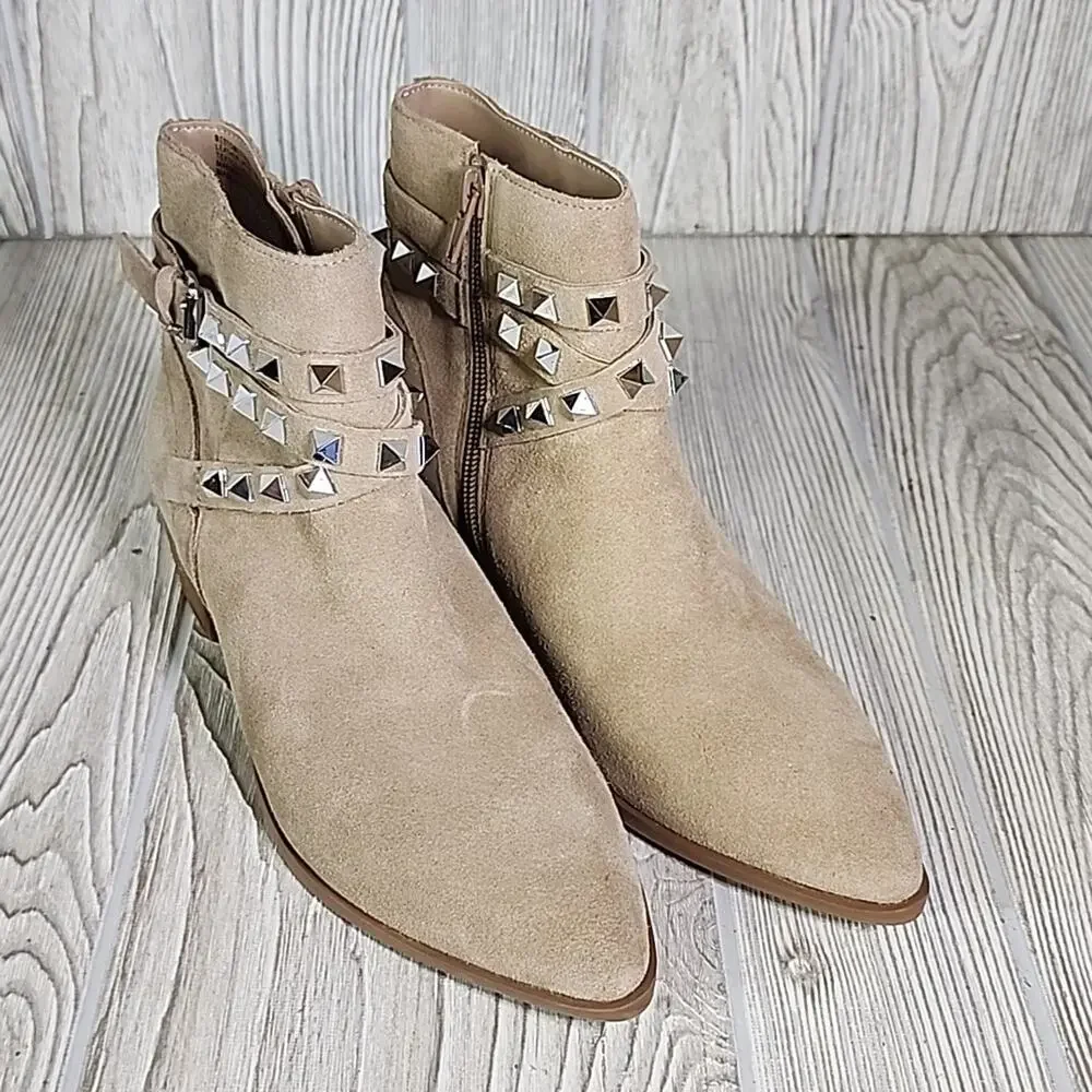 Steve Madden Besto Fashion Boot Tan Suede Leather Womens Size 5.5 NEW